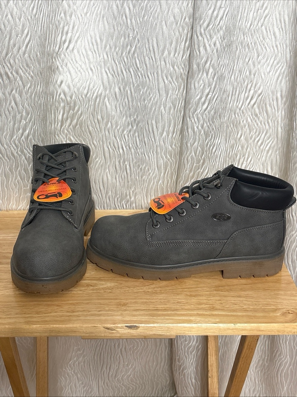 NWT -LUGZ Men's Empire Lo Water Resistant Oxford Boot (gray) Memory Foam Size 10